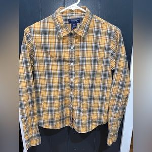 Vintage American Eagle Yellow Tartan Button Down